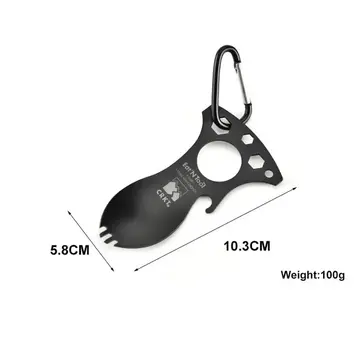 Crkt 9100k Eat’n Tool Karabina Çok Fonksiyonlu Karabina Tornavida Lokma Açacak Çatal Kaşık