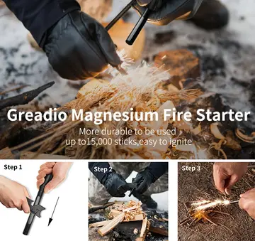 Survive Magnezyum Çubuğu Ateş Başlatıcı Çakmak Taşı