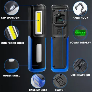 Lightingx Lx-028 Cob Led Mıknatıslı Çalışma Lambası Tamirci Feneri