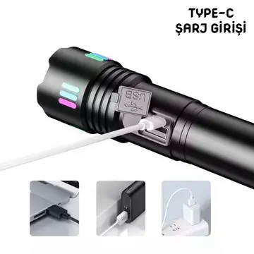 Wison Ws-9944 20w Zoomlu Fosforlu Metal Şarjlı El Feneri