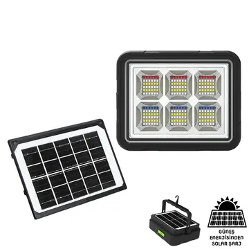 Wison Ws-5570 150 Watt Güneş Enerjili Solar Kamp Feneri Projektör