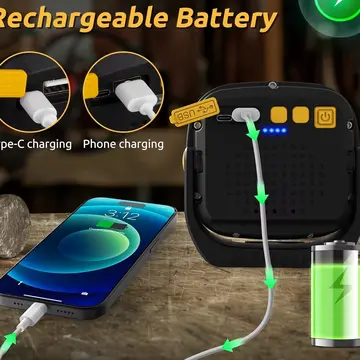 Wison Ws-582  Powerbank Özellikli Tripod Bağlantılı Mıknatıslı 3500 Lümen Usb Şarjlı Çalışma Feneri