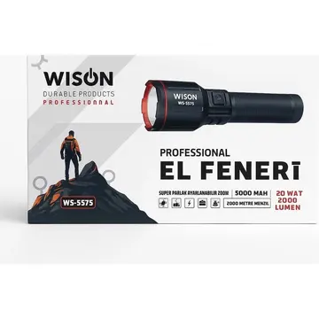 Wison Ws-5575 Profesyonel El Feneri İle Karanlığa Meydan Okuyun 20w Güç, 2000 Lümen Parlaklık Ve 2 Km Menzil Sunan Şarjlı Fener Uygun Fiyatla .com’da.