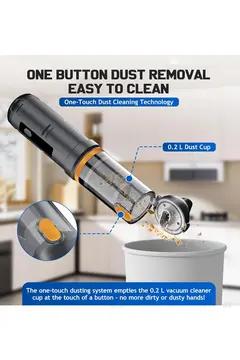 Araç Süpürgesi Şarjlı 120w 20.000pa Göstergeli Yeni Nesil Metal Filtre Extra Vakum Ve Üfleme