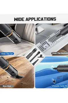 Araç Süpürgesi Şarjlı 120w 20.000pa Göstergeli Yeni Nesil Metal Filtre Extra Vakum Ve Üfleme