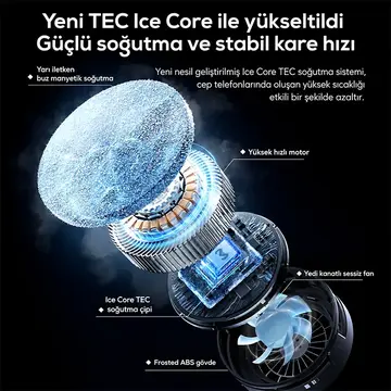 Memo CX20 iOS Android Soğutucu 20W Manyetik RGB Telefon Soğutucu –Anında Hızlı SoğutmaSessiz Fan Soğutma