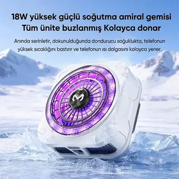 MEMO CX21 18W Manyetik Telefon Soğutucu RGB Işıklı Yarı İletken Buz Soğutmalı Mobil Oyun Fanı