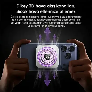 MEMO CX21 18W Manyetik Telefon Soğutucu RGB Işıklı Yarı İletken Buz Soğutmalı Mobil Oyun Fanı