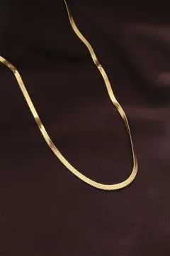 316L Çelik Altın Renk 60 cm İtalyan Zincir Kolye 5886