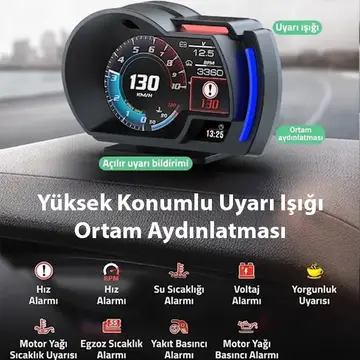 Ally A520 OBD2 + GPS Head Up Display HUD Dijital Hız Göstergesi RPM & Sıcaklık & Basınç Takip Hız Alarmı