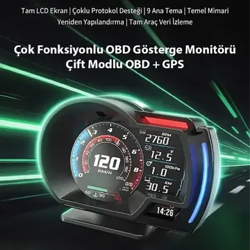 Ally A520 OBD2 + GPS Head Up Display HUD Dijital Hız Göstergesi RPM & Sıcaklık & Basınç Takip Hız Alarmı