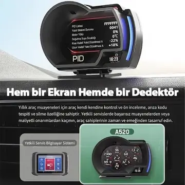 Ally A520 OBD2 + GPS Head Up Display HUD Dijital Hız Göstergesi RPM & Sıcaklık & Basınç Takip Hız Alarmı