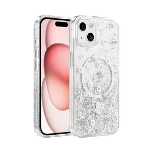 Onegif  İphone 14 Misk Simli Magsafe Kapak - Desen 2