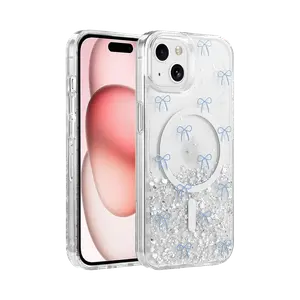 Onegif  İphone 15 Misk Simli Magsafe Kapak - Desen 3