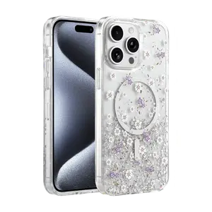 Onegif  İphone 15 Pro Max Misk Simli Magsafe Kapak - Desen 2