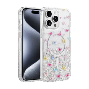 Onegif  İphone 15 Pro Max Misk Simli Magsafe Kapak - Desen 4