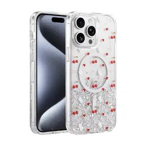 Onegif  İphone 15 Pro Max Misk Simli Magsafe Kapak - Desen 5