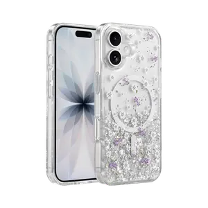Onegif  İphone 16 Misk Simli Magsafe Kapak - Desen 2