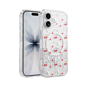 Onegif  İphone 16 Misk Simli Magsafe Kapak - Desen 5