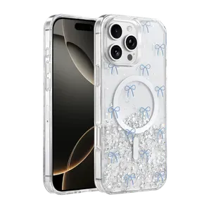 Onegif  İphone 16 Pro Max Misk Simli Magsafe Kapak - Desen 3