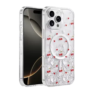 Onegif  İphone 16 Pro Max Misk Simli Magsafe Kapak - Desen 5
