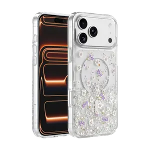 Onegif  İphone 17 Pro Max Misk Simli Magsafe Kapak - Desen 2