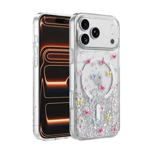 Onegif  İphone 17 Pro Max Misk Simli Magsafe Kapak - Desen 4