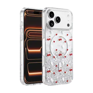 Onegif  İphone 17 Pro Max Misk Simli Magsafe Kapak - Desen 5
