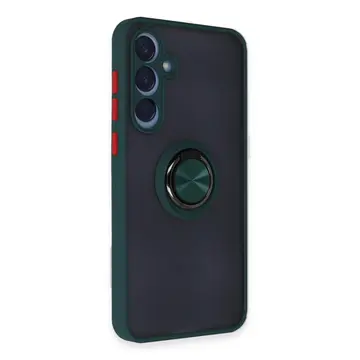 Samsung Galaxy A25 5g Kılıf Montreal Yüzüklü Silikon Kapak - Yeşil