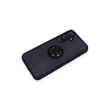 Samsung Galaxy A35 5g Kılıf Montreal Yüzüklü Silikon Kapak - Siyah
