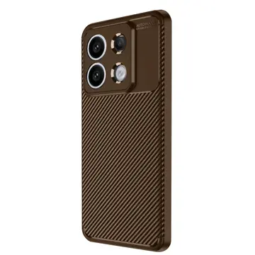 Xiaomi Redmi Note 13 Pro 4g Kılıf Auto Focus Karbon Kapak - Kahverengi