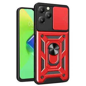İnfinix Hot 40 Pro Kılıf Pars Lens Yüzüklü Silikon - Kırmızı