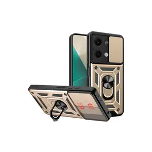Xiaomi Poco X6 Kılıf Pars Lens Yüzüklü Silikon - Gold