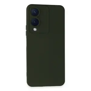 Vivo Y17s Kılıf Nano İçi Kadife Silikon - Koyu Yeşil