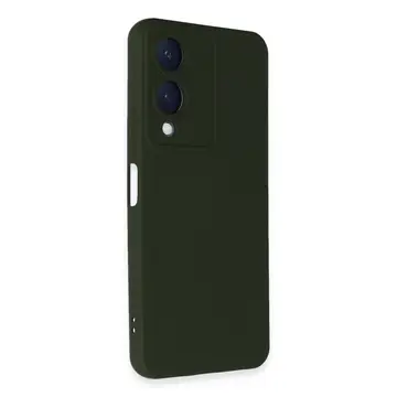 Vivo Y17s Kılıf Nano İçi Kadife Silikon - Koyu Yeşil