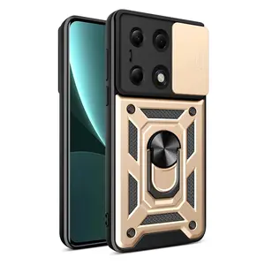 Xiaomi Poco M6 Pro 4g Kılıf Pars Lens Yüzüklü Silikon - Gold