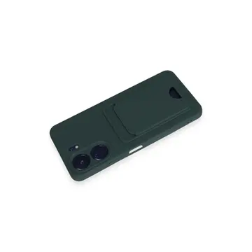 Xiaomi Redmi 13c Kılıf Kelvin Kartvizitli Silikon - Koyu Yeşil