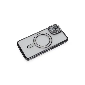 İphone 13 Kılıf Joke Simli Magneticsafe Kılıf - Siyah
