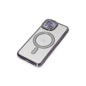 İphone 13 Kılıf Joke Simli Magneticsafe Kılıf - Derin Mor
