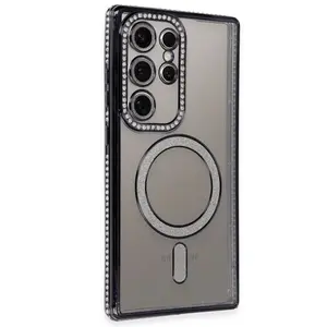 Samsung Galaxy S24 Ultra Kılıf Joke Simli Magneticsafe Kılıf - Siyah