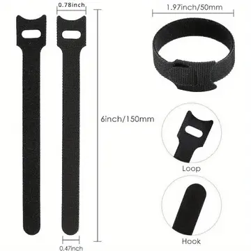 10'lu Cırt Cırtlı Kablo Düzenleyici Seti - 15cm