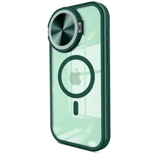 İphone 14 Pro Max Kılıf Teleskop Lens Magsafe Silikon Kapak - Koyu Yeşil