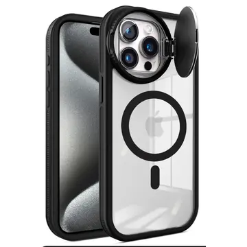 İphone 15 Pro Max Kılıf Teleskop Lens Magsafe Silikon Kapak - Siyah