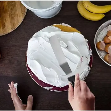 Paslanmaz Çelik L Tipi Pastacı Spatulası – Krema Düzeltme Ve Pasta Şekillendirme Bıçağı