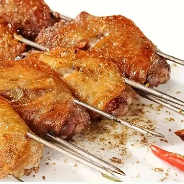 10 Adet Paslanmaz Çelik Mangal Şişi Seti – 20 Cm Metal Çöp Şiş Ve Izgara Şişleri