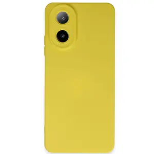 Oppo A38 Kılıf Nano İçi Kadife Silikon - Sarı