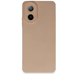 Oppo A38 Kılıf Nano İçi Kadife Silikon - Pudra