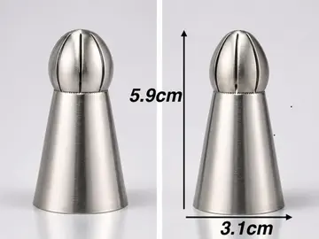 5'li Profesyonel Rus Top Duy Ucu Seti – 5.9 Cm Büyük Boy Paslanmaz Çelik Krema Sıkma Ve Fırfır Uçları