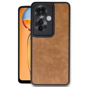 Oppo Reno 11f Kılıf Aras Deri Kapak - Taba
