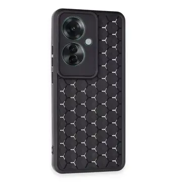 Oppo Reno 11f Kılıf Petek Silikon Kapak - Siyah